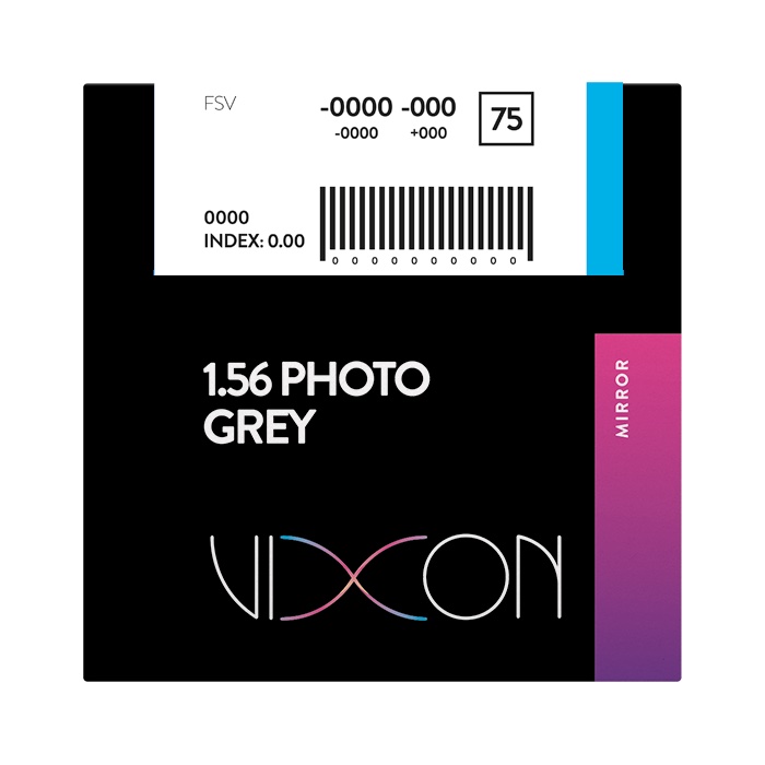 Vixon 1.56 Foto Gris Terminado Visión Simple 70 Mirror Green