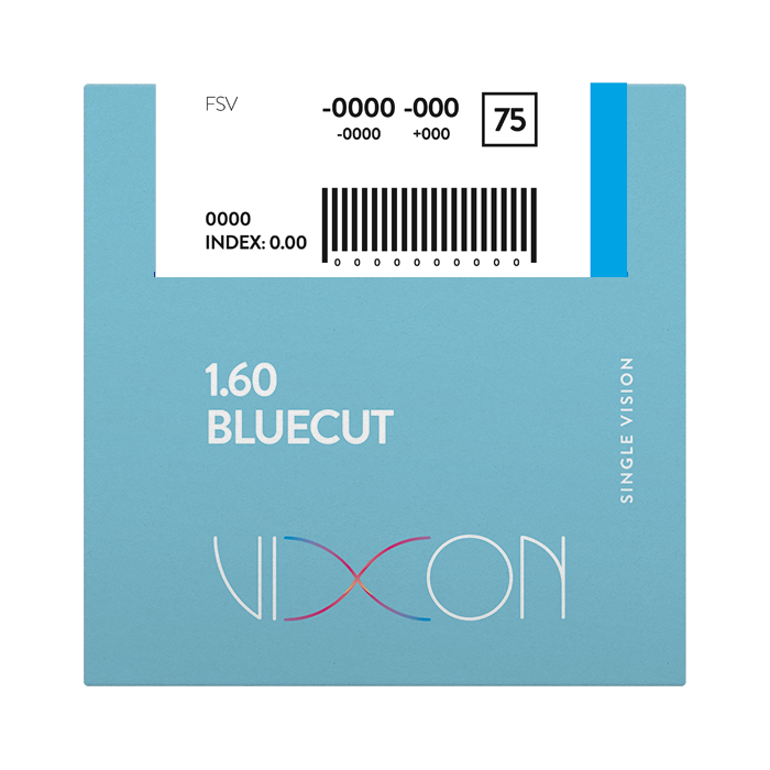 Vixon 1.60 Bluecut Terminado Visión Simple 75 (AR AZUL)