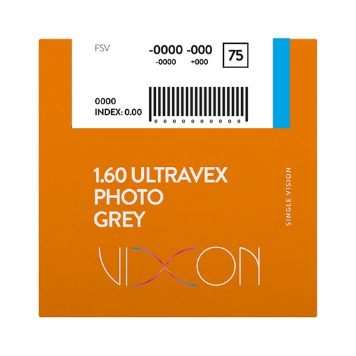 1.60 ULTRAVEX BLUECUT FOTOCROMATICO GRIS TERMINADO VISION SIMPLE